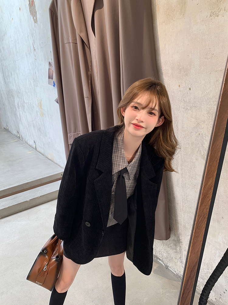 Vintage High-End Corduroy Blazer for Women - Loose-Fitting Autumn Winter Suit Jacket - French Style Fashion