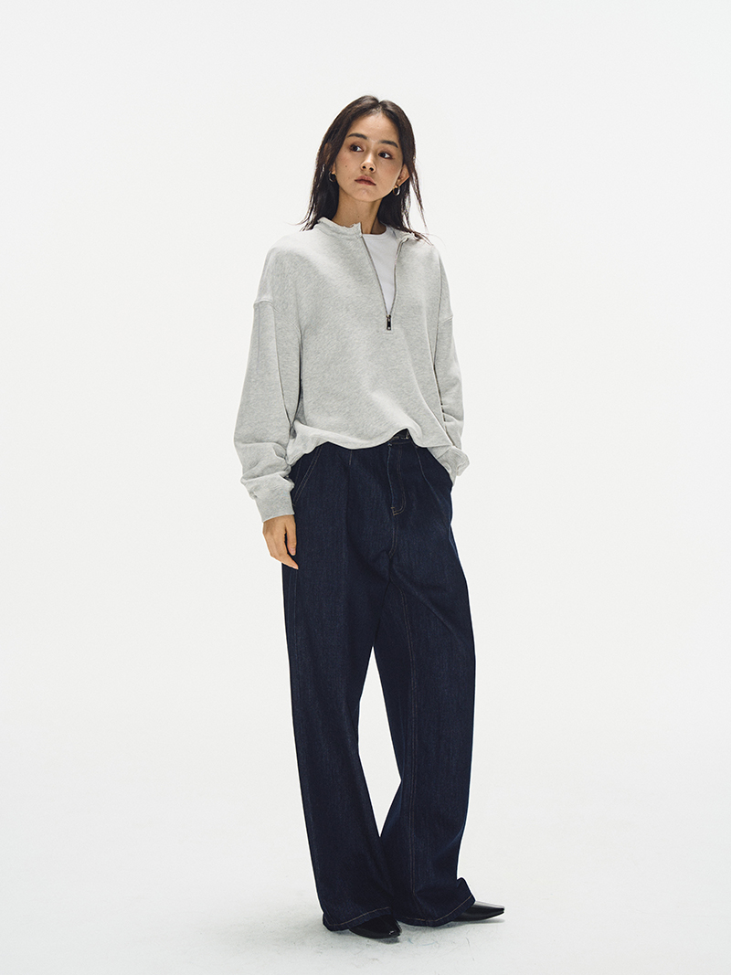 Vintage High-Waisted Raw Color Jeans for Women - Loose Straight Fit, Hip-Hiding Slimming Wide-Leg Long Pants, Y2K Fashion