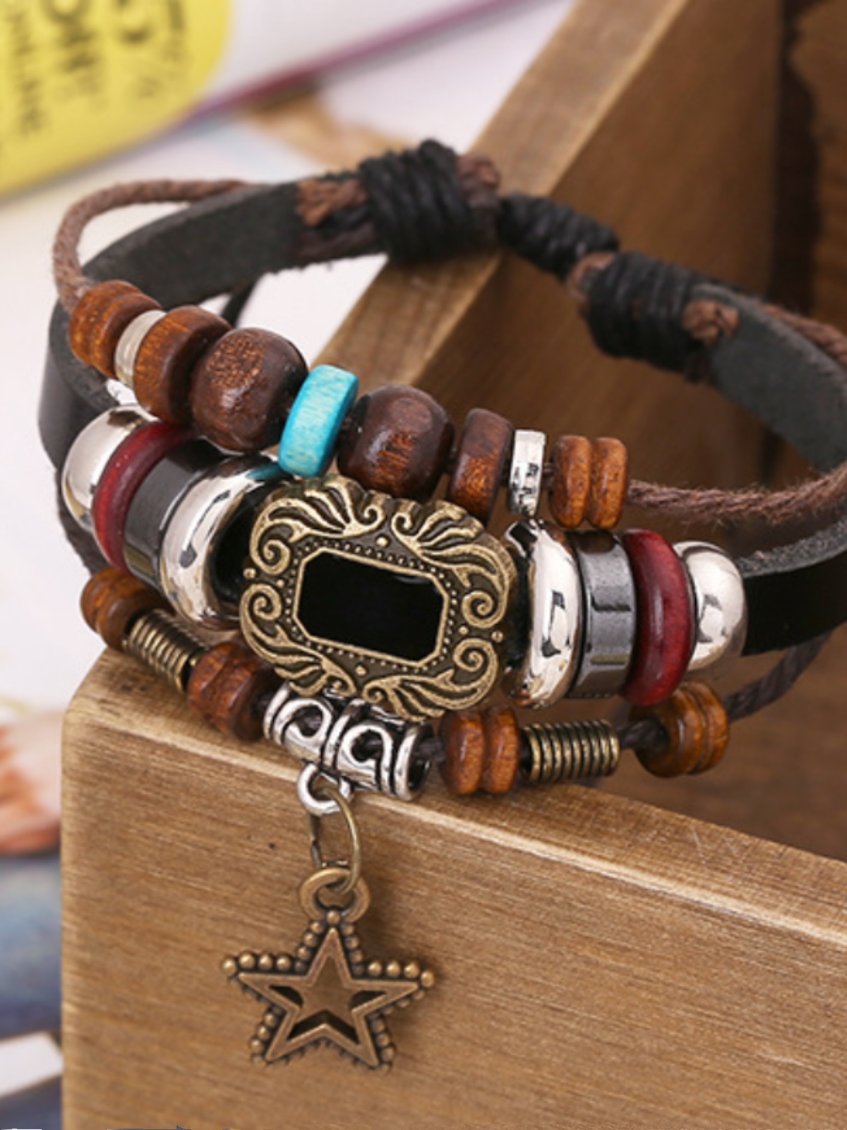 Vintage Leather Adjustable Couples Bracelet - Soul Collision Design, Perfect for Romantic Gifts and 90s-Inspired Fashion