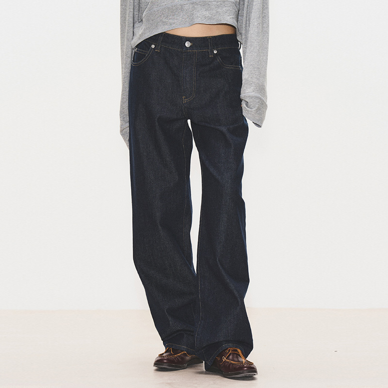 Vintage Slim Fit Straight Leg Jeans for Women - Low Waist Floor-Length Denim Pants, 2025 Trendy Fashion