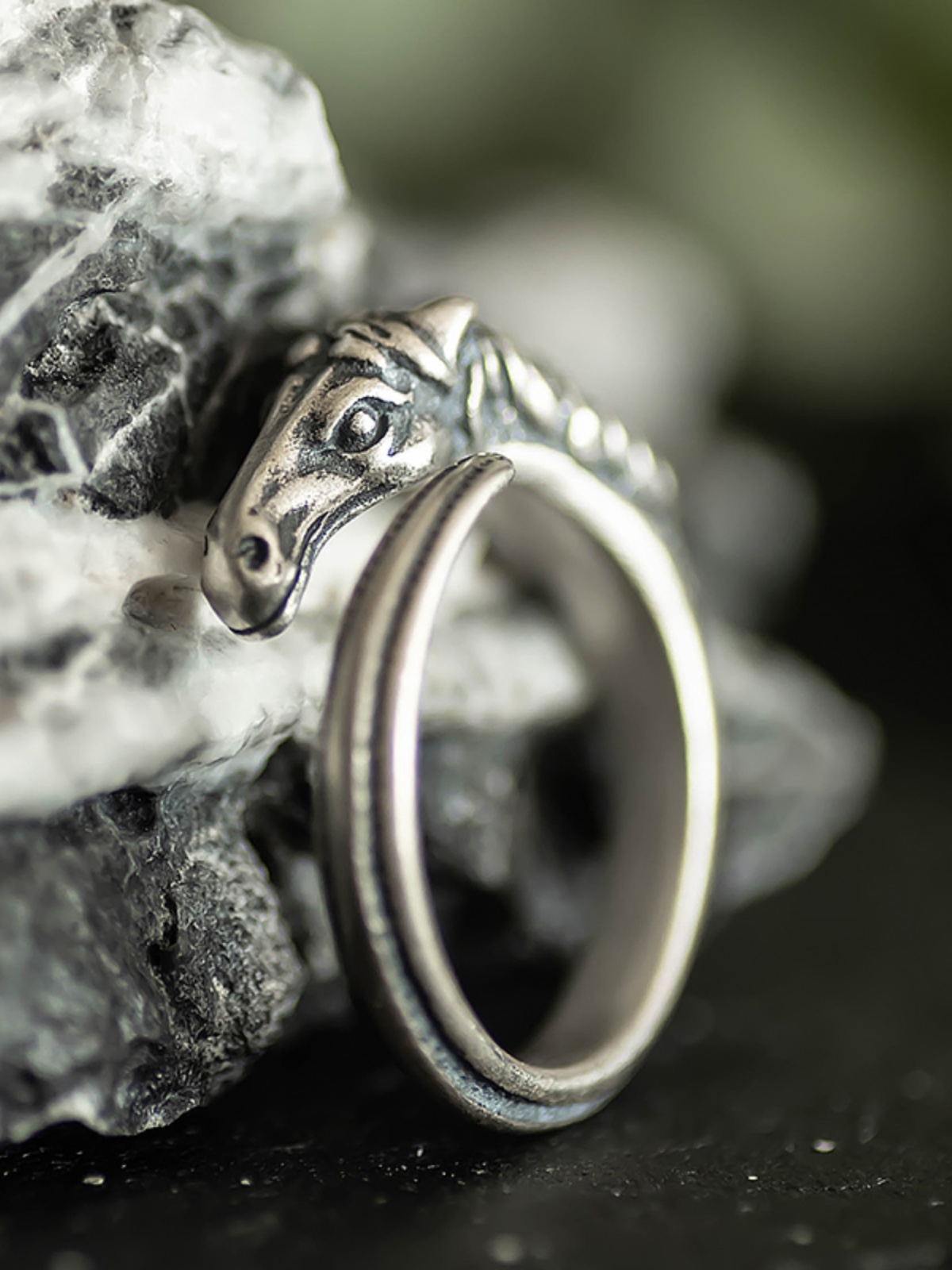 Vintage Style 925 Sterling Silver Horse Head Carved Open Ring - Chinese National Design, Solid Silver Jewelry