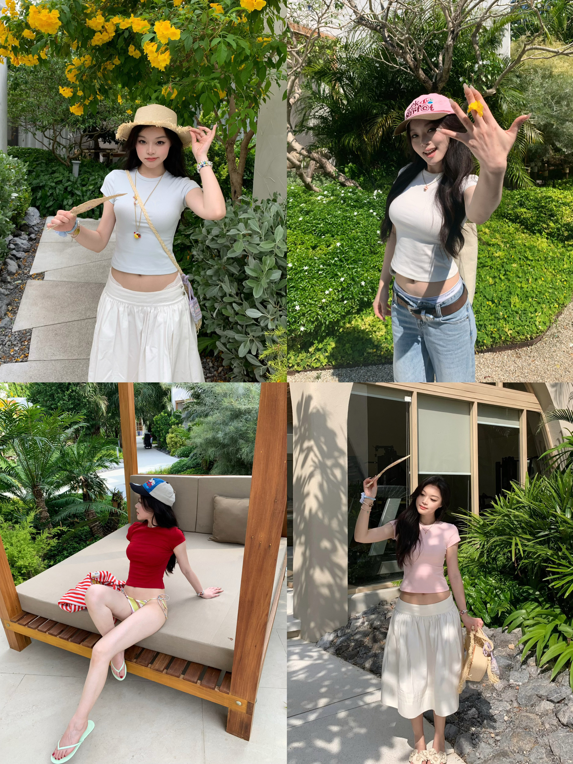 Waist-Cinching Shoulder Tee - Classic Fit, High-Quality Cotton, Available in 6 Colors, Perfect for Everyday Wear