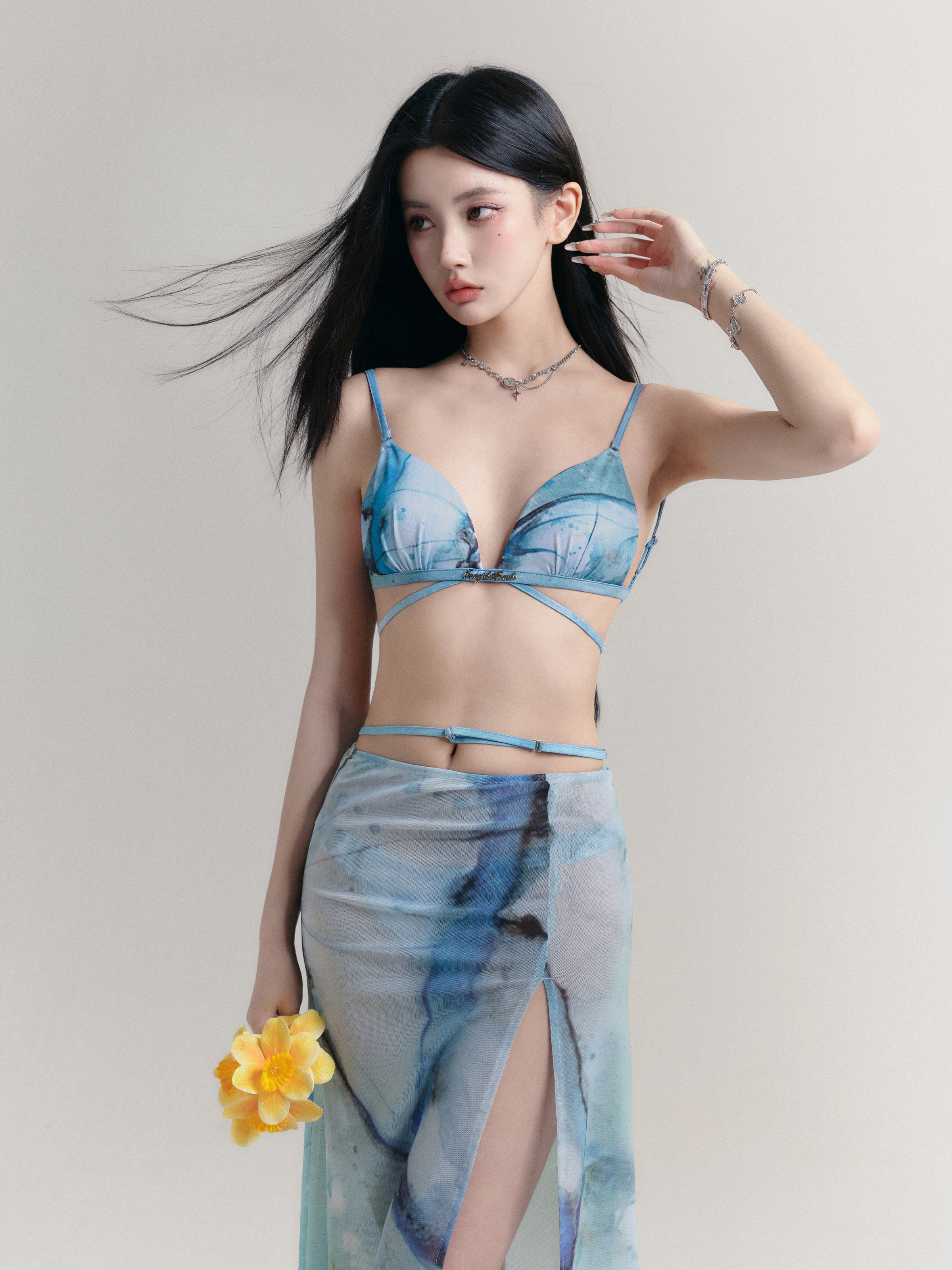 Wilderness Sea Breeze Sexy Hot Girl Bikini Swimwear Three-Piece Set - Vacation Style, Trendy Summer Swimwear, Beachwear, Y2K Style