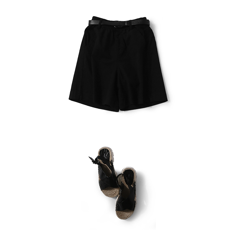 Women's Casual Five-Point Shorts - Elastic Waist, Solid Color, Versatile Summer Style, European & Hong Kong Inspired Fashion