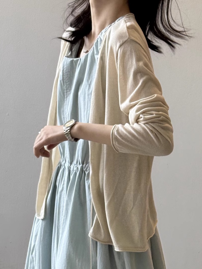 Women's Ice Silk Long Sleeve Sun Protection Cardigan - Lightweight Loose Knit Shawl Top for Summer 2025