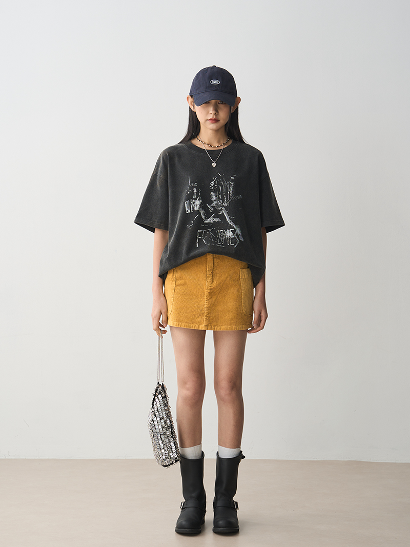 Women's Summer Corduroy A-Line Skirt - Slim Fit Workwear, Versatile Half Skirt for Lengthening Legs, Casual Chic Style