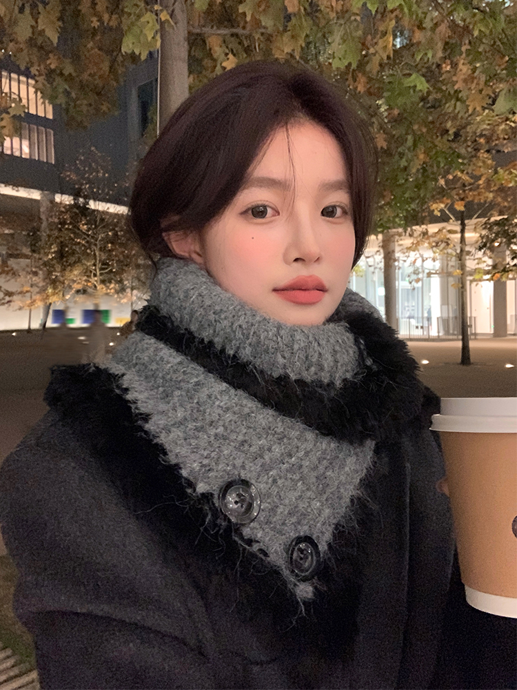 Women's Winter 2025 Button Neck Scarf Shawl - Cozy High-Quality Wrap for Cold Weather Fashion