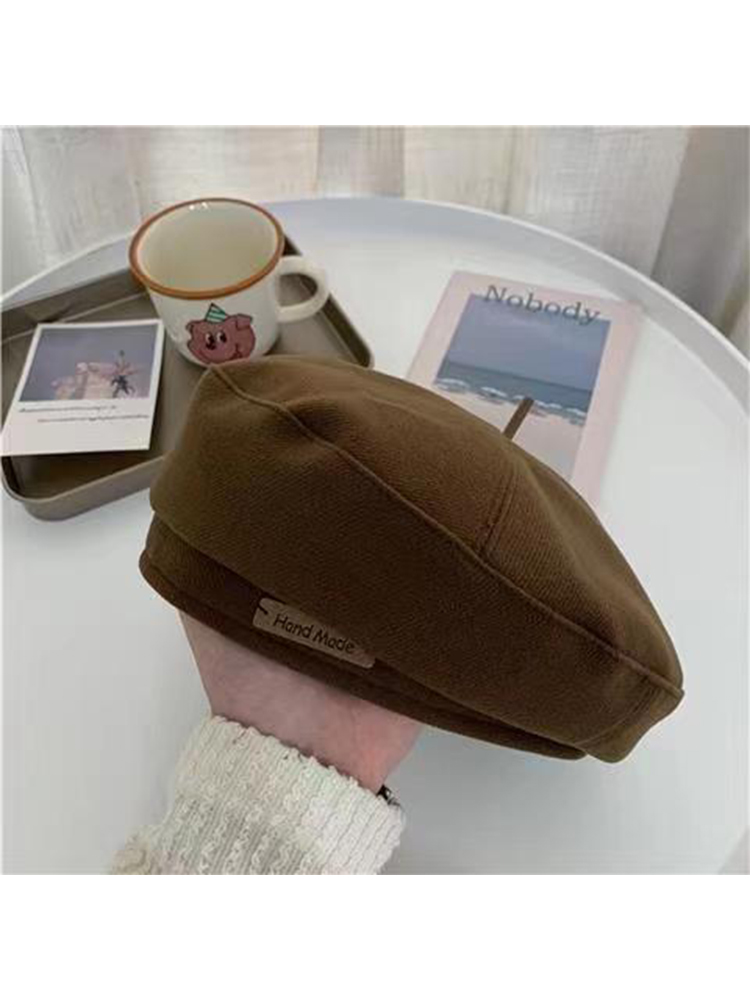 Women's Wool Beret Hat - Korean Style Painter Cap, Retro Japanese Pumpkin Design, Autumn Winter Fashion Accessory