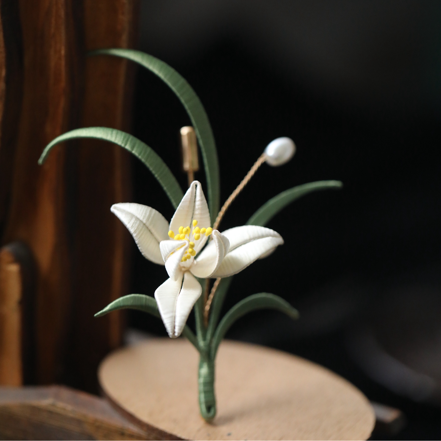 Women's Wrapped Flower Orchid Brooch 2025 - Ancient Style Hanfu Qipao Accessory, National Style Decorative Pin