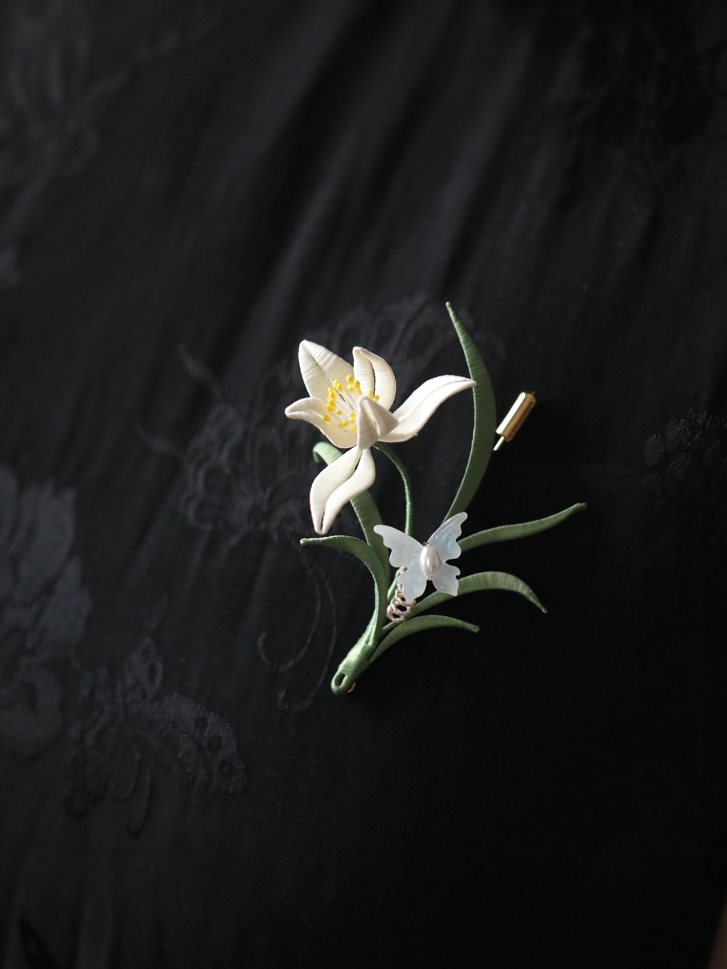 Women's Wrapped Flower Orchid Brooch 2025 - Ancient Style Hanfu Qipao Accessory, National Style Decorative Pin
