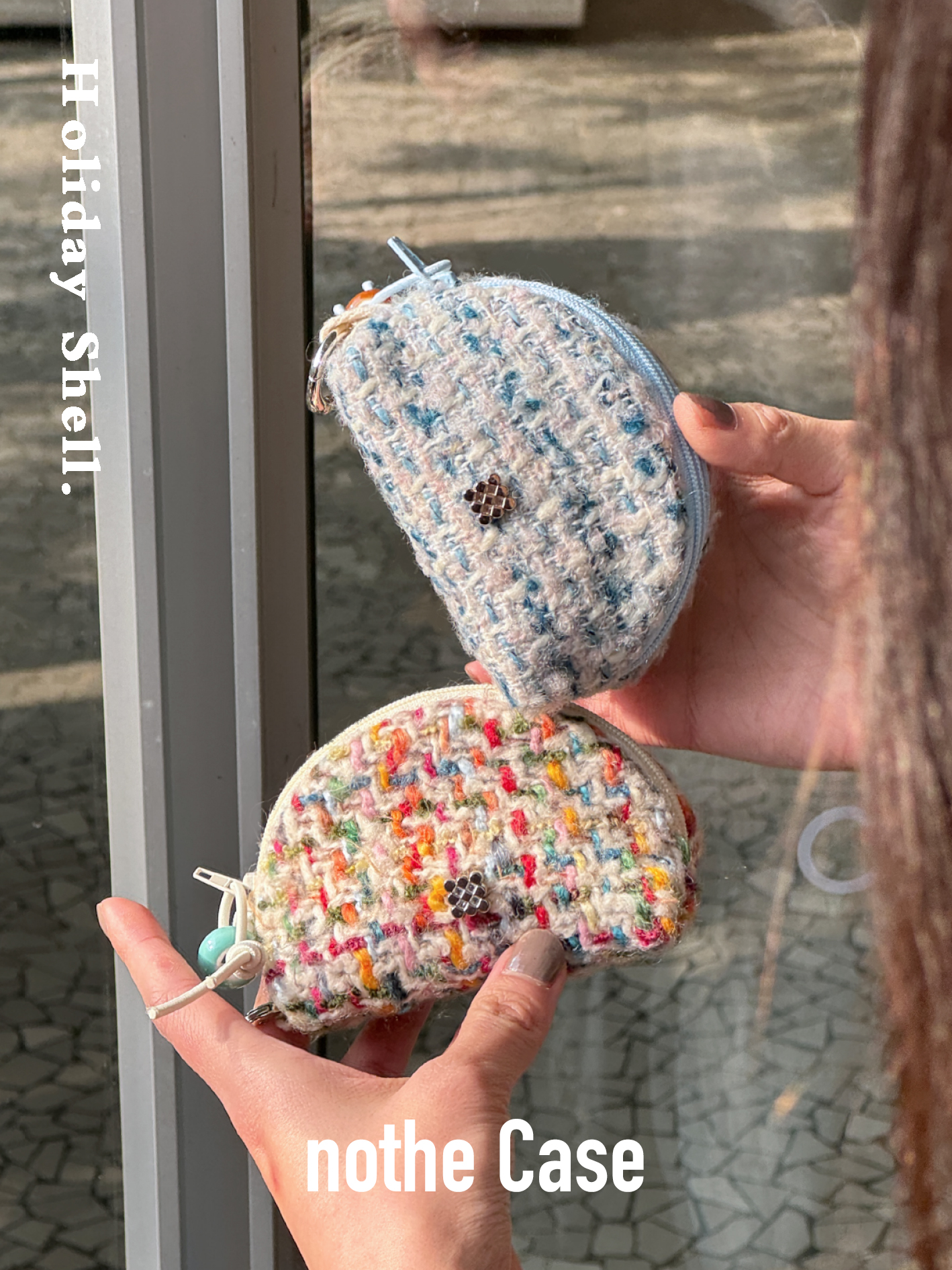 Wool Coin Purse - Sugar Bean Shell Design, Small Fragrance Style Headphone Storage Bag, Niche Fashion Accessory