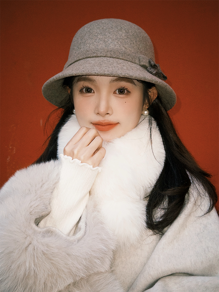 Woolen Fisherman's Hat for Women - Vintage French Style, Autumn Winter Classic, High-End Aristocratic Gift Accessory