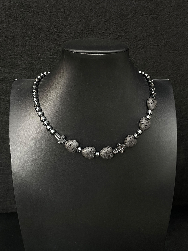 Y2K Heart Bead Necklace for Women, Sweet and Cool Choker, Original Niche Design, Spicy Girl Clavicle Chain, Trendy Fashion Accessory