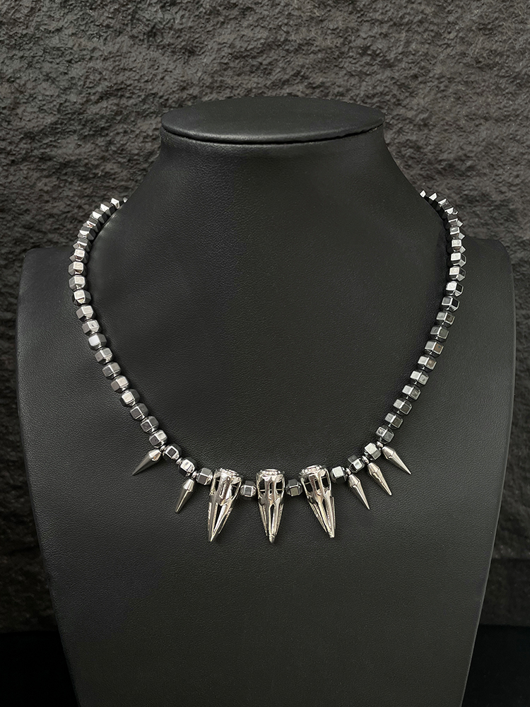 Y2K Hip-Hop Stud Necklace for Men and Women, Punk Clavicle Chain, Trendy Spicy Girl Subculture Neck Accessory